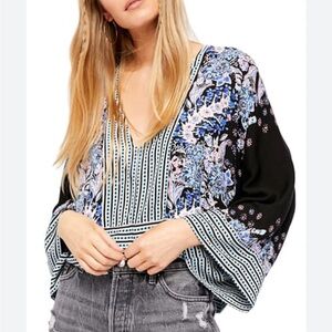 Free People | Mix & Match Cropped Oversized Blouse size Extra small